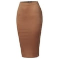 thumbnail image 1 of SSOULM Women's Stretchy Fitted Midi Pencil Skirt with Back Slit and Plus Size, 1 of 3