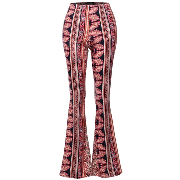 SSOULM Women's Stretchy Wide Leg High Waist Bell Bottom Flare Pants With Plus Size