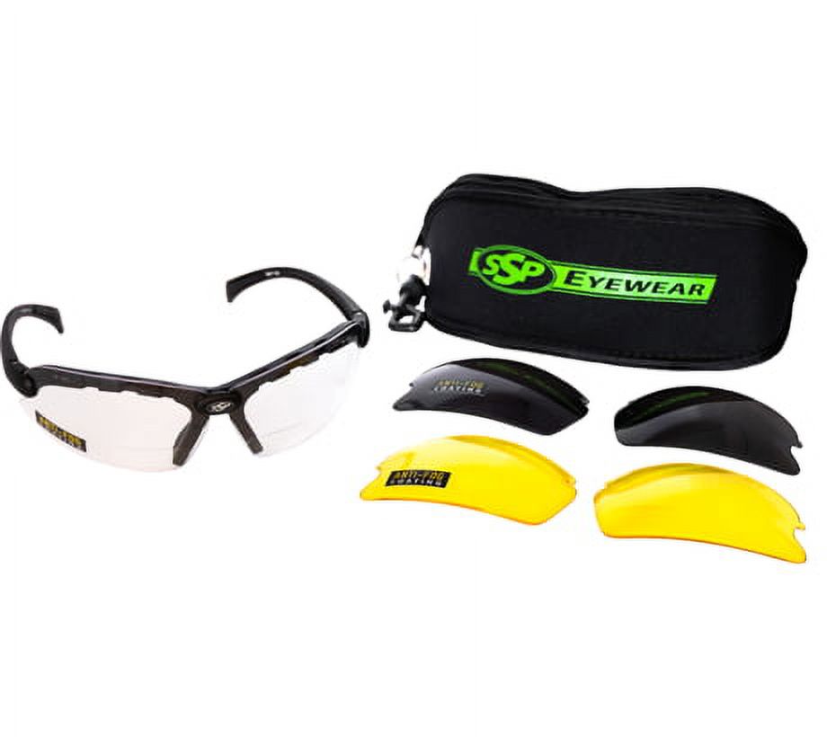 SSP Eyewear Denial Bifocal Shooting Glasses w/ 2.25 Magnification Kit