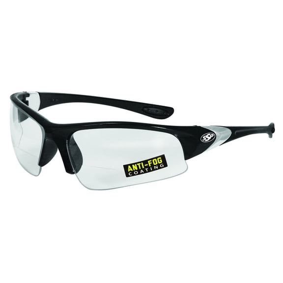 SSP Eyewear Entiat Shooting Glasses, Black Frame, Crystal Clear Anti-Fog Lens