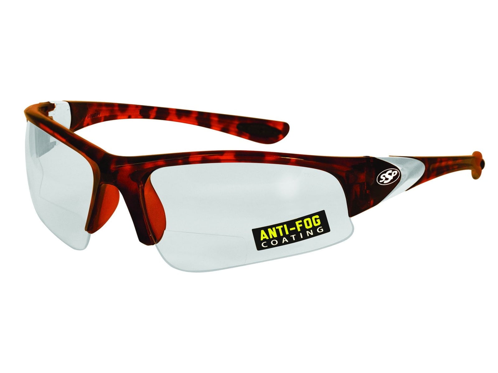 SSP Eyewear Entiat Shooting Glasses, Demi TwoTone Frame, Crystal Clear