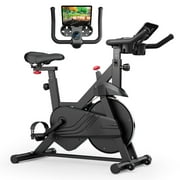 SSPHPPLIE Exercise Bike Indoor  with PitPat App Cycling Bike Cycle Bicycle Adjustable Magnetic Resistance for Home Office Cardio Workout Machine Max Weight 300 lbs