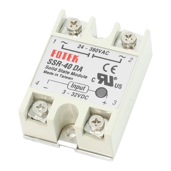 SSR40 DA Solid State Relay Module, 40A 4Terminal, Input 332VDC Output 24380VAC, 1Count DIN Rail Mount