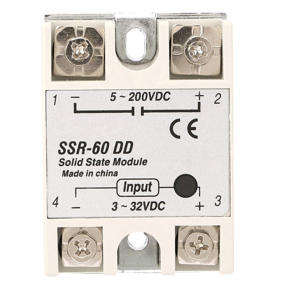 SSR-60DD DCDC Solid State Relay SSR60DD 60A 332VDC to 5200VDC SSR High Speed Switching, Module for Automated Control Industrial Equipment