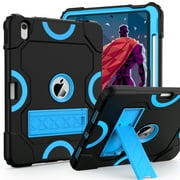 SSR Case for iPad 10th Generation 2022, Slim Heavy Duty Shockproof Rugged Protective Case with Built-in Stand, Black/Blue