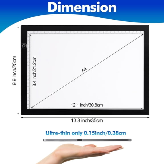 SSS A4 Light Pad for Weeding Vinyl, LED Copy Board Light Tracing Box Ultra-Thin Adjustable USB Power for Vinyl Weeding Tools, Silhouettes, Cameos, HTV