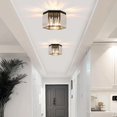 thumbnail image 1 of SSS Crystal Flush Mount Ceiling Light, 10.2 Inch Modern Low Profile 1-Light Black & Gold Close to Ceiling Light Fixture for Hallway Entryway Foyer Bedroom Stairwell Closet, 1 of 4