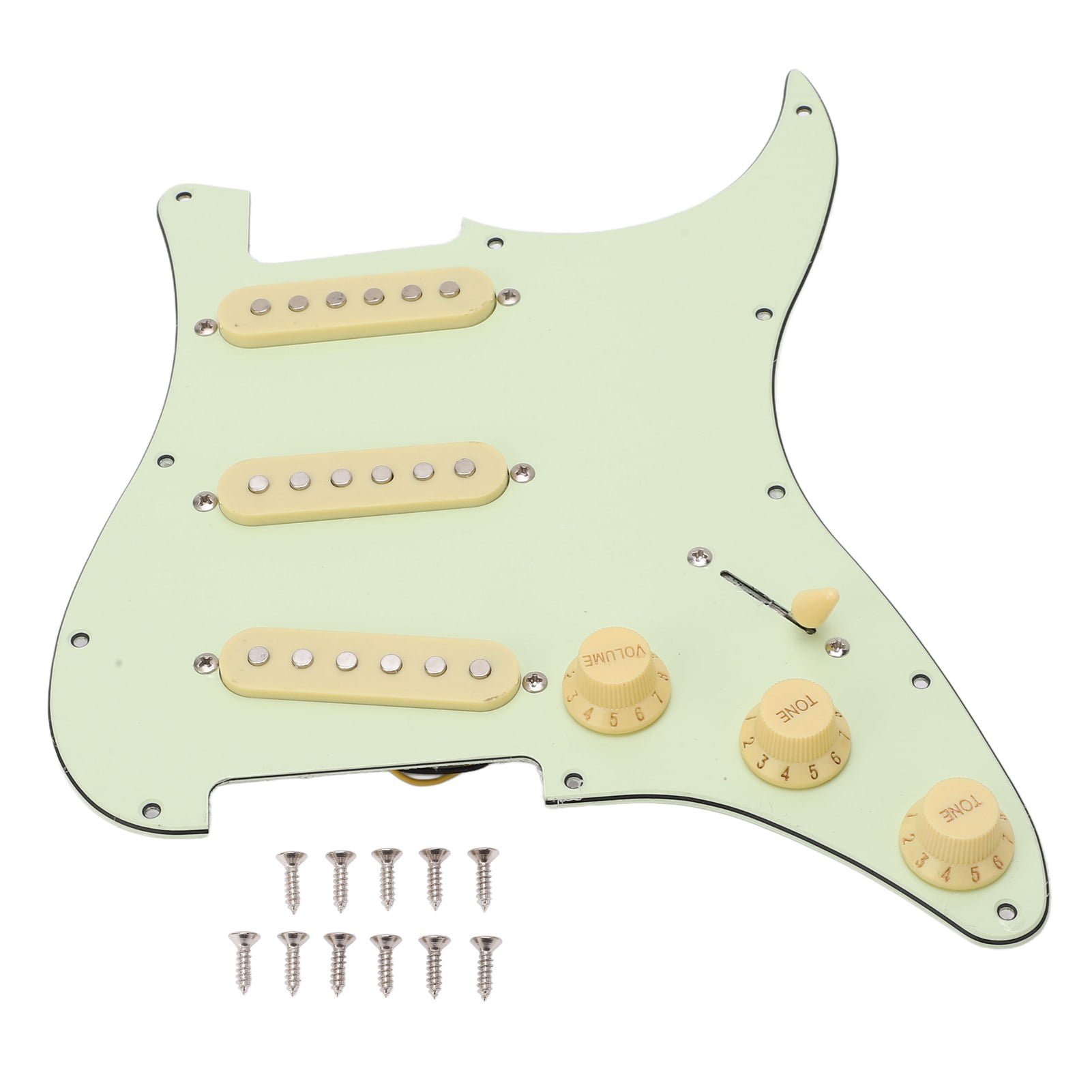 SSS Electric Guitar Pick Guard Vintage Green Complete Circuit Panel