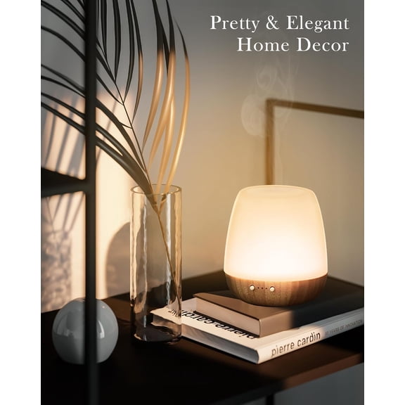 SSS Essential Oil Diffuser - 2.4MHz Ultrasonic Glass Diffuser for Home&Commercial, 180ml, Pulse&Continuous Mist, 7 Mood Lighting Modes, Waterless Auto-Off, Aromatherapy Diffuser with Light