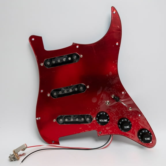 SSS Guitar Prewired Loaded Pickguard, with 3 Dual Rail Mini Humbucker Pickups, Coil Split Switches, for Fender Strat Guitar