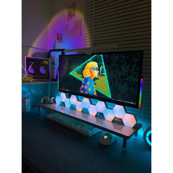 SSS Hexagon Lights, Smart LED Wall Lights with Remote, 13 Colors Touch-Sensitive DIY Modular Assembled RGB Wall Panels, Hex Light with USB-Power for Autism, Game Room Decor, Party (6-Pack)