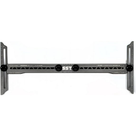 SST Stair Tread Gauge and Shelf Layout Tool | Accurately Measure Material Edge, Length, Angle | Removable Edge Pins to Precisely Transfer Stair Treads, Risers, Shelves, Cabinet Dimensions