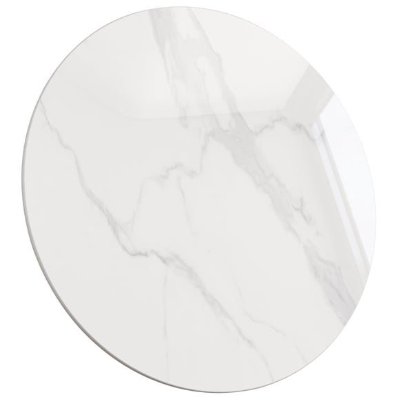 SSTBLEV Round Sintered Stone Table Top, 19.6", 0.43", White
