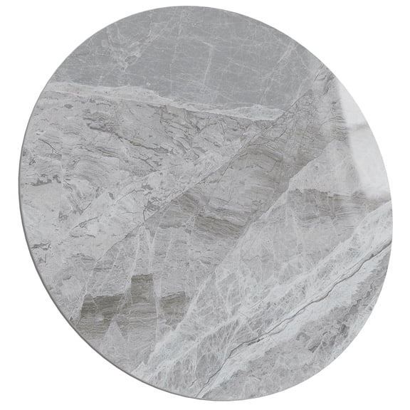 SSTBLEV Round Sintered Stone Table Top, 23.6", 0.43", Gray