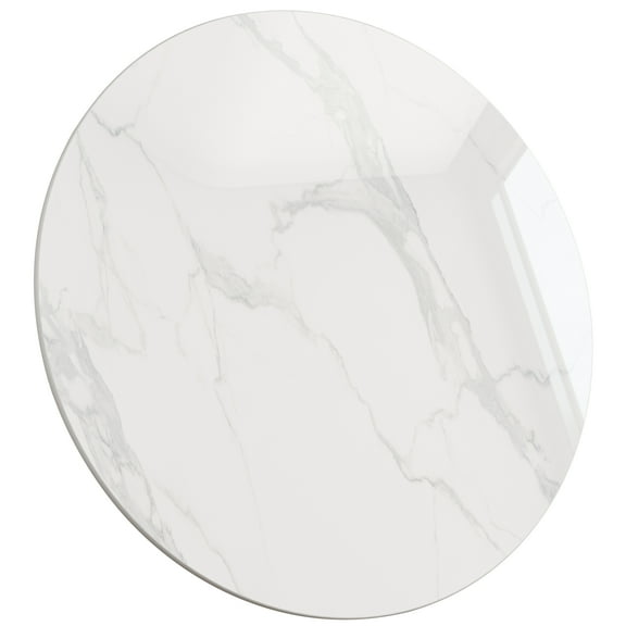 SSTBLEV Round Sintered Stone Table Top, 23.6", 0.43", White