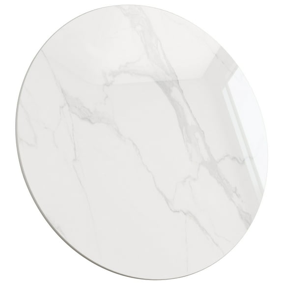 SSTBLEV Round Sintered Stone Table Top, 35.4", 0.43", White