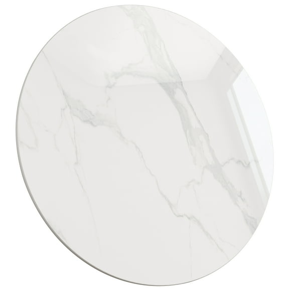 SSTBLEV Round Sintered Stone Table Top, 39.4", 0.43", White