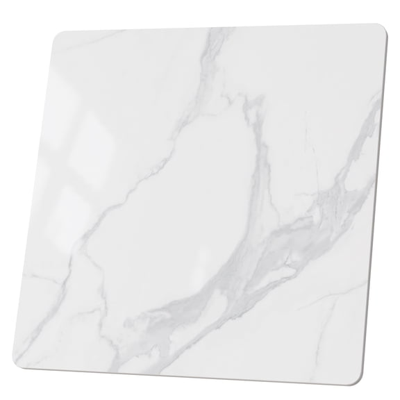SSTBLEV 23.6 inch Square White Sintered Stone Table Top, 0.43 inch Thick for Home Kitchen