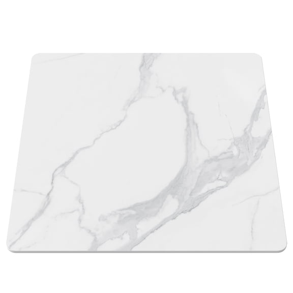 SSTBLEV 31.5 inch Square White Sintered Stone Table Top, 0.43 inch Thick for Dining Living Room