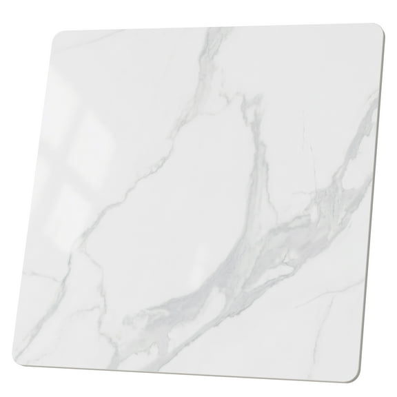 SSTBLEV Square Table Top, 35.4” White Sintered Stone Tabletop, DIY Replacement & Cover Marble Desktop