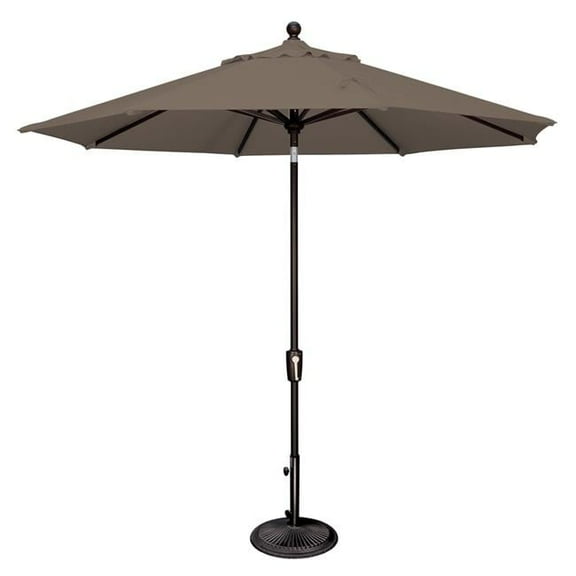 SSUM92-0909-D3474 108 in. Push Button Market Umbrella, Taupe & Black