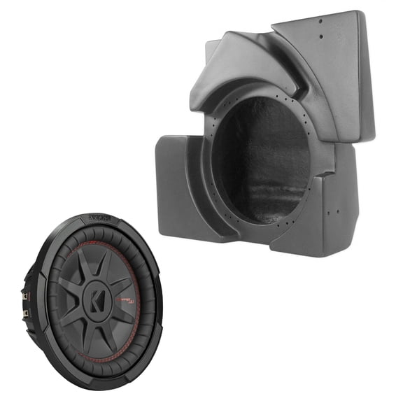 SSV Work X32-DUS10U CanAm Maverick 19+ X3 Unloaded Underseat 10" Subwoofer Enclosure (Drivers side) with Kicker 48CWRT104 10" Shallow Mount Subwoofers 4-OHM DVC