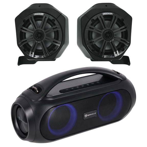 SSV Works 220-BR-B65K Bundle: 6.5 Inch Bronco Rear Speaker Pod Upgrade, Rockville Go Party Max Bass Bluetooth Speaker, 2-items