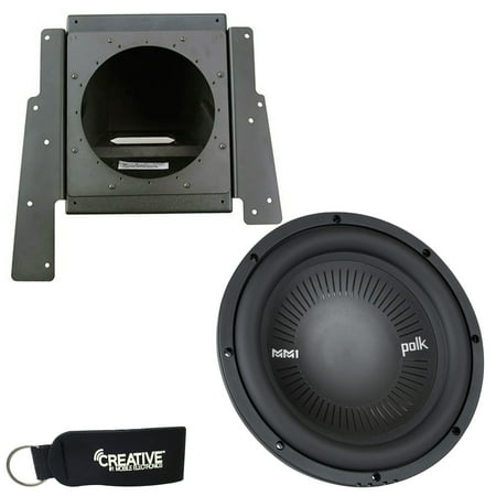 SSV Works SS-BS10U 10" Subwoofer Enclosure for Behind Drivers or Passenger Seat + Polk Audio MM1042SVC 10" Subwoofer