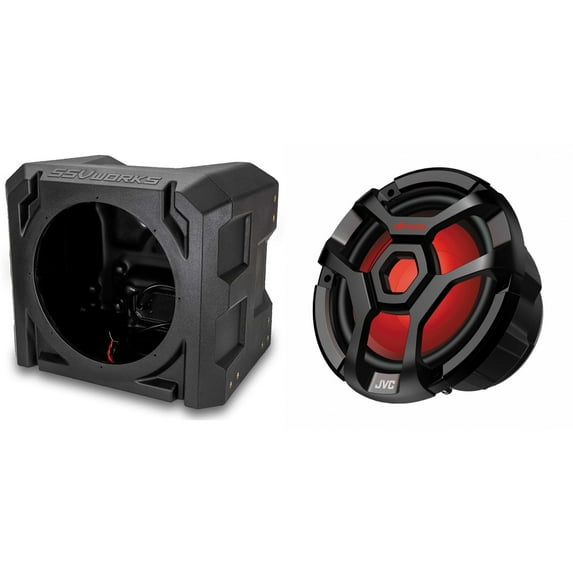 SSV Works US-10U Universal 10" Subwoofer Enclosure with CW-DR1040ML 10 inch Subwoofer featuring 21-color LED Illumination, Water Resistant (IPX6), UV Resistant Woofers, RMS Power 300W