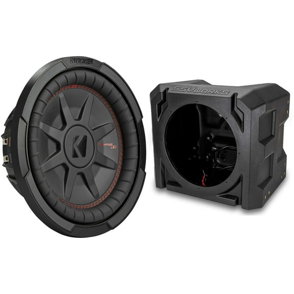 SSV Works US-10U Universal 10" Subwoofer Enclosure with 48CWRT102 10" Shallow Mount Subwoofers 2-OHM DVC 400 Watt RMS