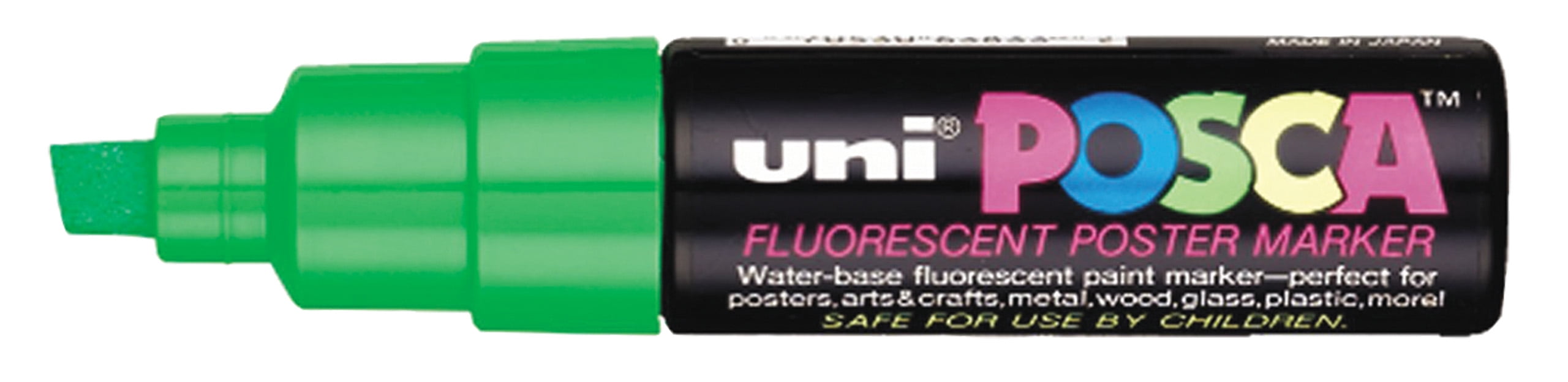 SSWBasics 1/4" Tip Water Based Paint Marker - Fluorescent Green- car Markers for Dealership and Retail Use - Car Window Markers for Cars - Durable Windshield Markers Ideal for Advertising and Display