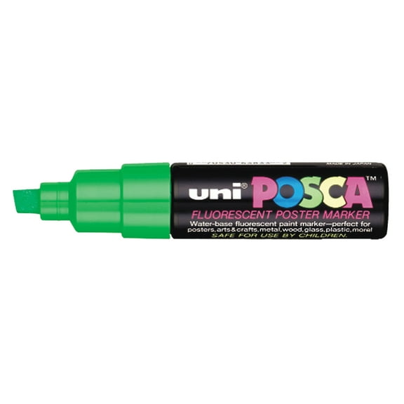 SSWBasics 1/4" Tip Water Based Paint Marker - Fluorescent Green- car Markers for Dealership and Retail Use - Car Window Markers for Cars - Durable Windshield Markers Ideal for Advertising and Display