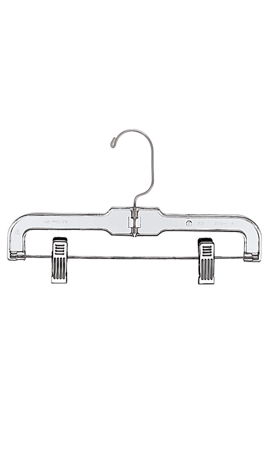 SSWBasics 11 Inch Clear Plastic Kids Hangers with Clips - Case of 100 - Durable Kids Skirt