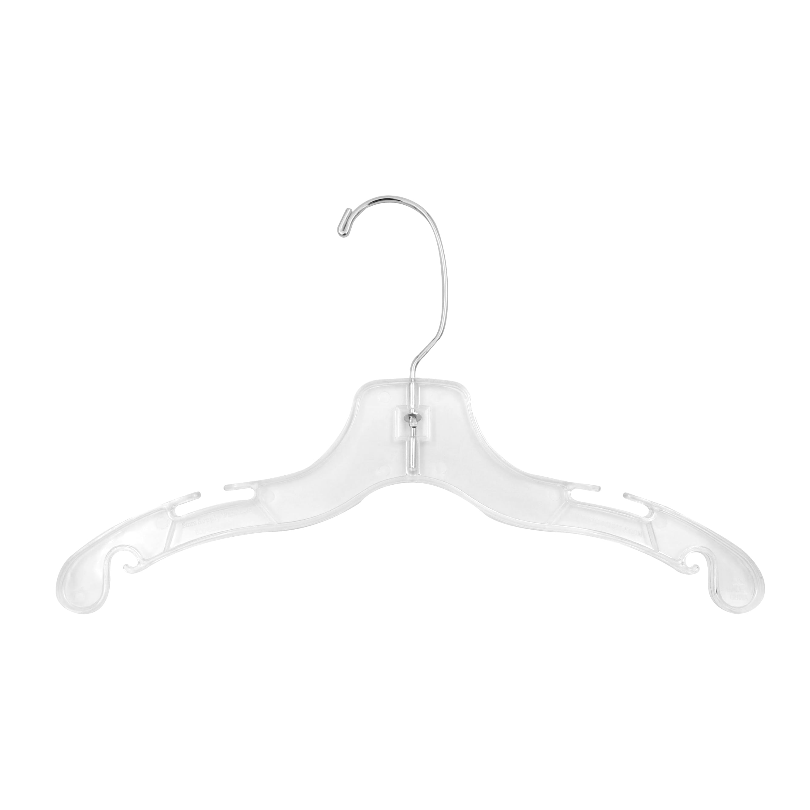 SSWBasics 12" Children's Plastic Hangers - Case of 100 - Clear Plastic Hangers with Swivel
