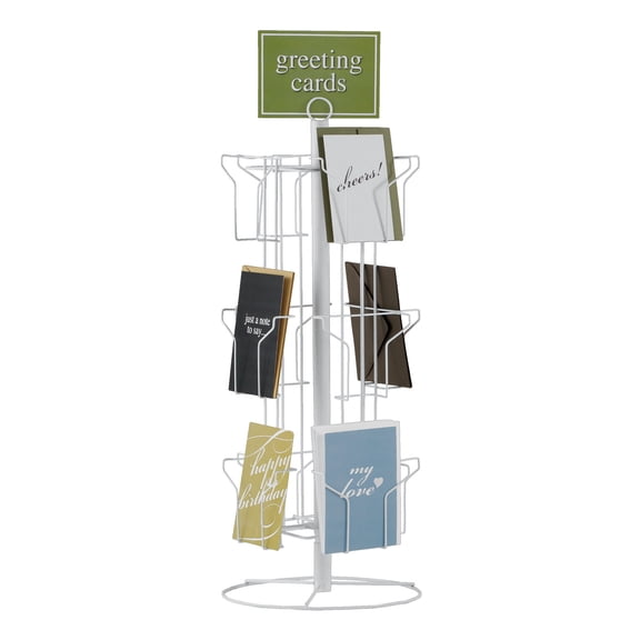 SSWBasics 12-Pocket Rotating Countertop Greeting Card Rack - Overall Dimension: 25”H x