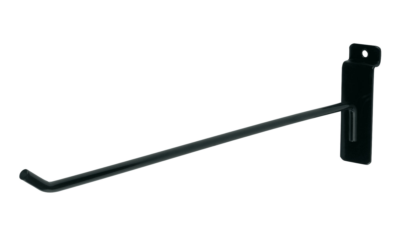SSWBasics 12 inch Black Peg Hook for Slatwall - Pack of 50 - Metal Display Hooks for 3” on Center Slatwall