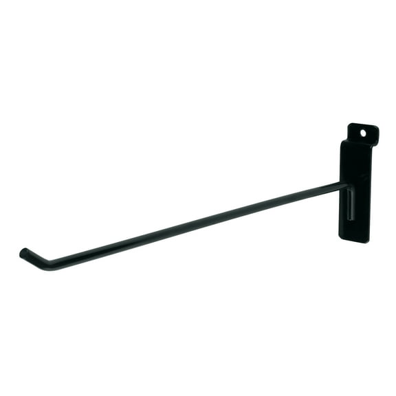 SSWBasics 12 inch Black Peg Hook for Slatwall - Pack of 50 - Metal Display Hooks for 3” on Center Slatwall