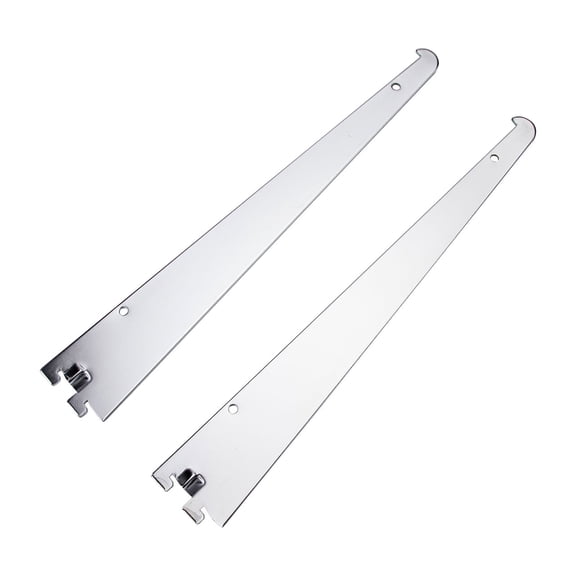 SSWBasics 12 inch Chrome Metal Shelf Bracket for Slotted Standard