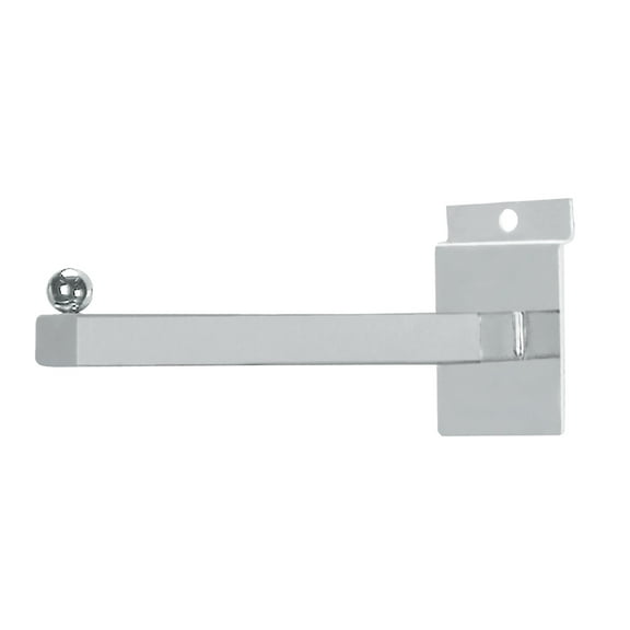 SSWBasics 12 inch Straight Square Chrome Faceout for Slatwall - Pack of 10- Chrome Metal Faceout Slat Wall Accessory - Multiuse Slat Wall Accessories - Premium Accessories for Slat Wall Displays