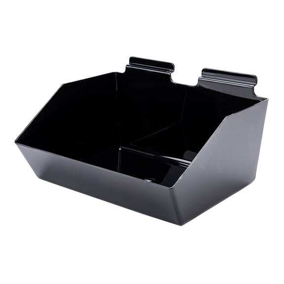 SSWBasics 12 x 5 1/2 x 9 1/2 inch Black Plastic Dump Bin - Set of 2