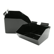 SSWBasics 12 x 5   x 9   inch Black Plastic Dump Bin - For Slatwall - Set of 2 - Perfect for Retail Convenience Store Salon and Home Use For Storage and Organizing