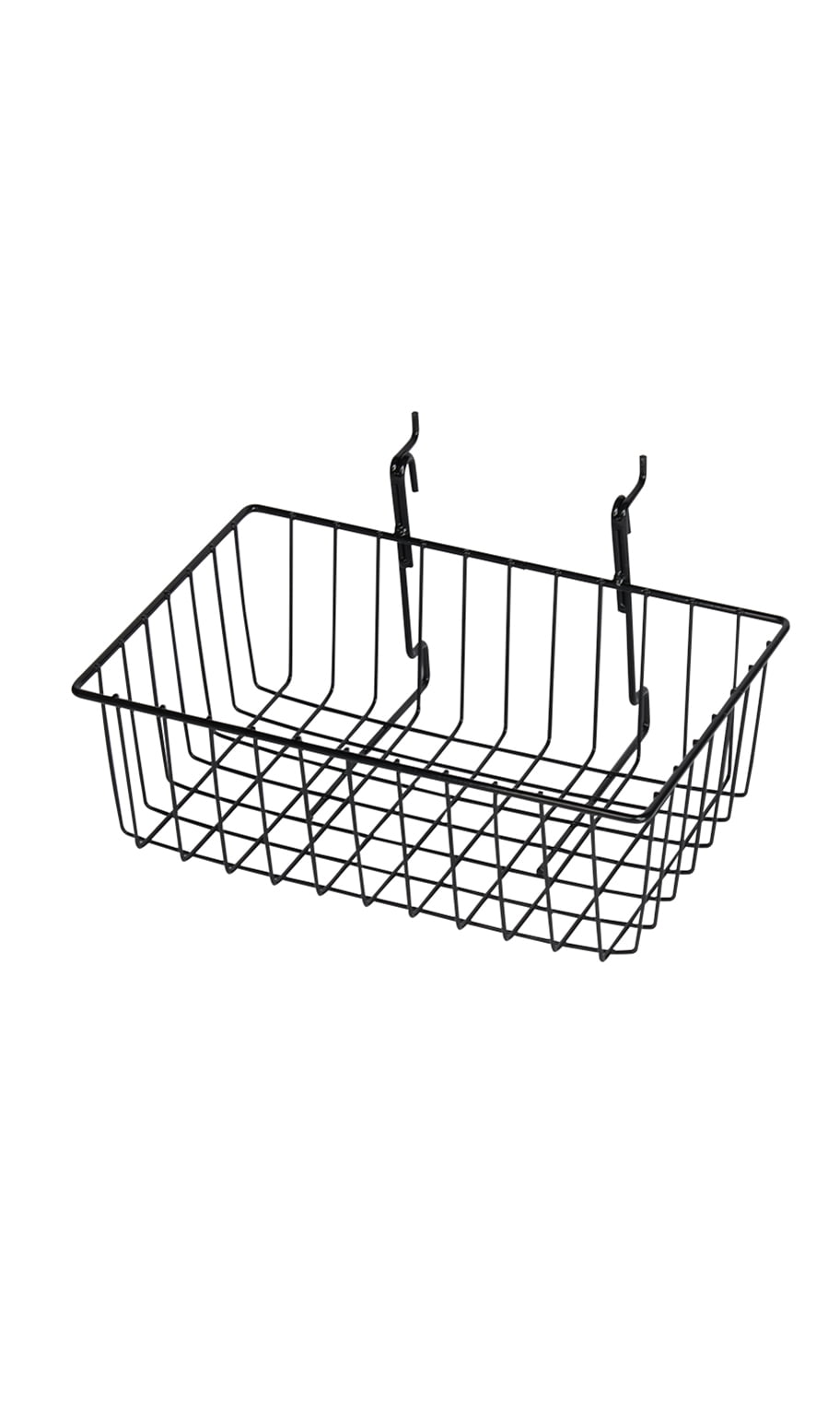 SSWBasics 12" x 8" x 4" Black Mini Grid Basket for Slatwall & Wire Grid