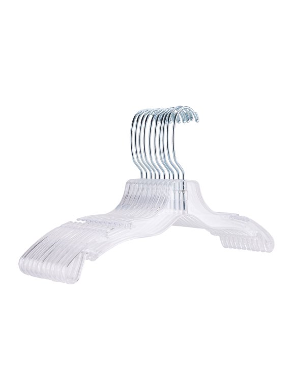 14 inch Clear Plastic Junior Dress Hangers - Case of 100