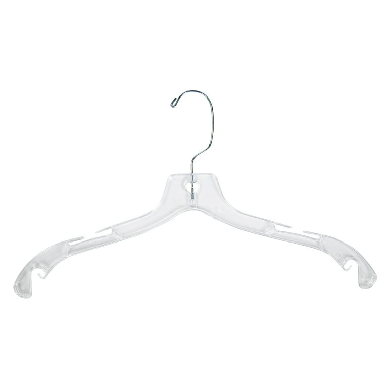 SSWBasics 17 inch Clear Plastic Dress Hangers (Case of 20)