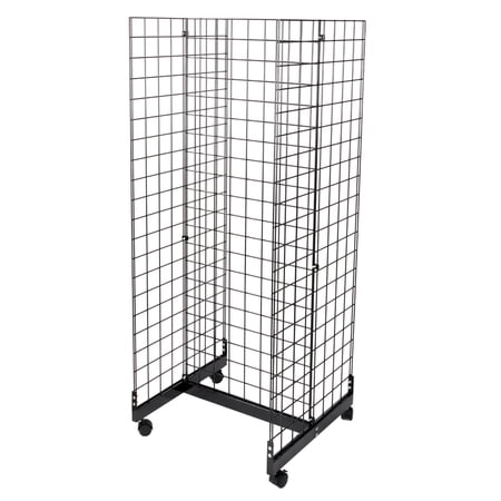 SSWBasics 2 Foot x 2 Foot Black Grid Gondola Unit - Durable Retail Display Rack for Stores