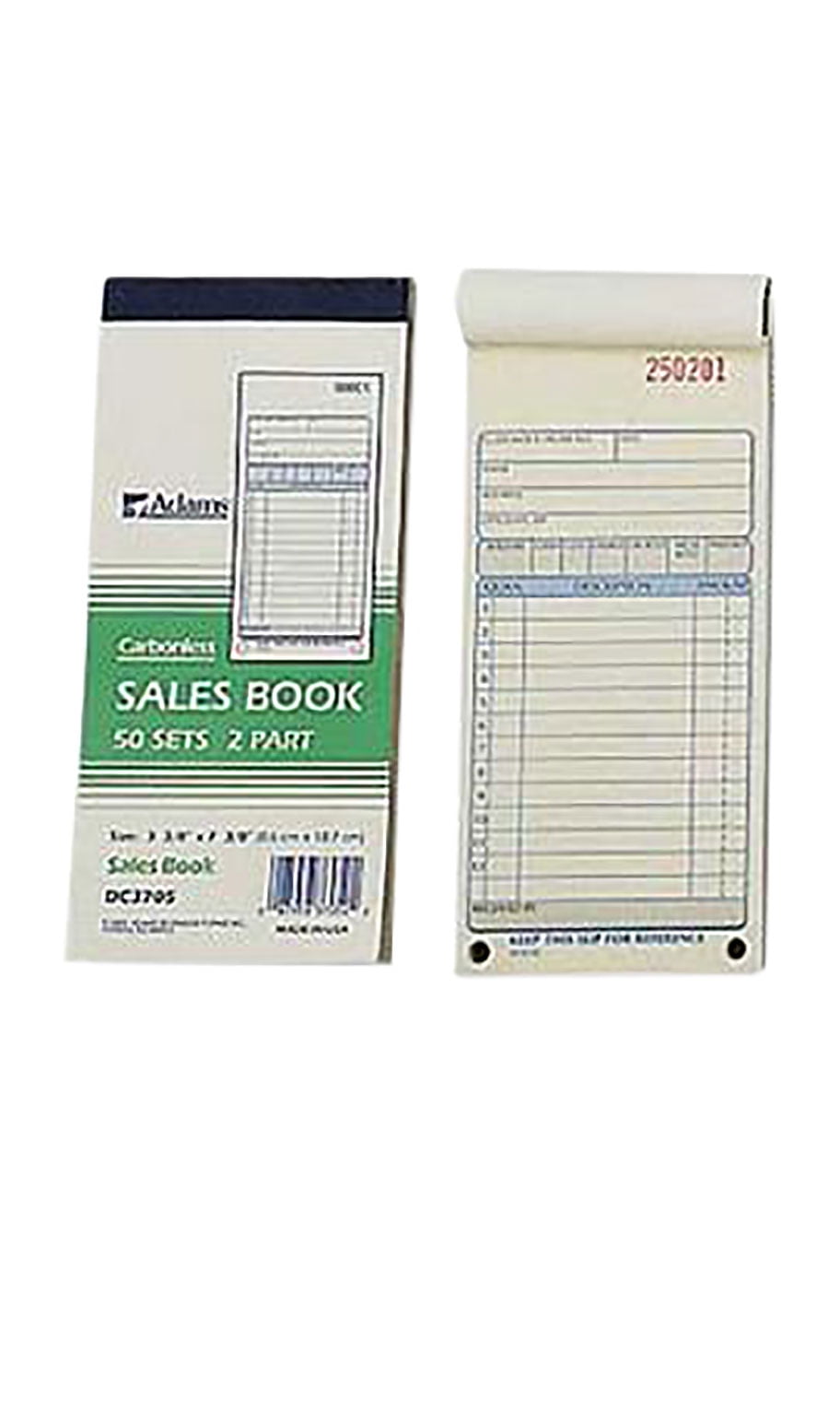 SSWBasics 2- Part Carbonless Sales Book - 3 3/8"W x 7 3/8"H