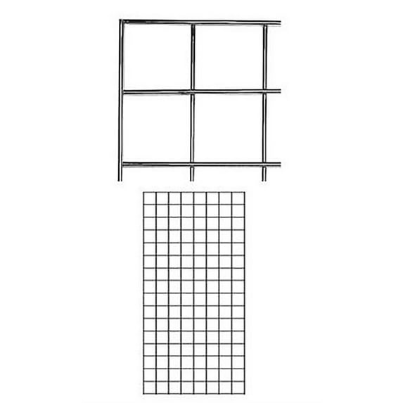 SSWBasics 2' X 4' Chrome Wire Grid Wall Panels - Durable Grid Wall Display for Retail and Home Use - Versatile Gridwall Panel for Organized Storage and Display Solutions