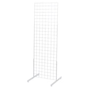 SSWBasics 2 ft x 6 ft White Standing Grid Screen - Includes Grid Panel and 2 Grid Legs - Floorstanding Retail Display - Grid Legs are 24”L - Great For Flea Markets and Craft Shows