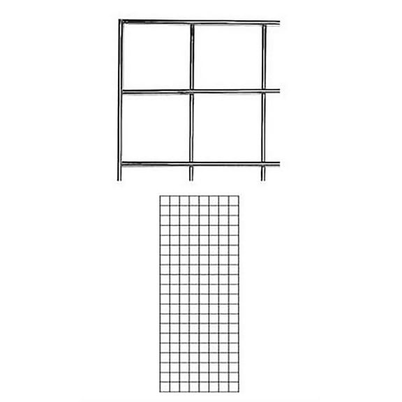 SSWBasics 2' x 5' Chrome Wire Grid Wall Panels - Sturdy Grid Wall Display Solution - Durable Grid Panels for Display