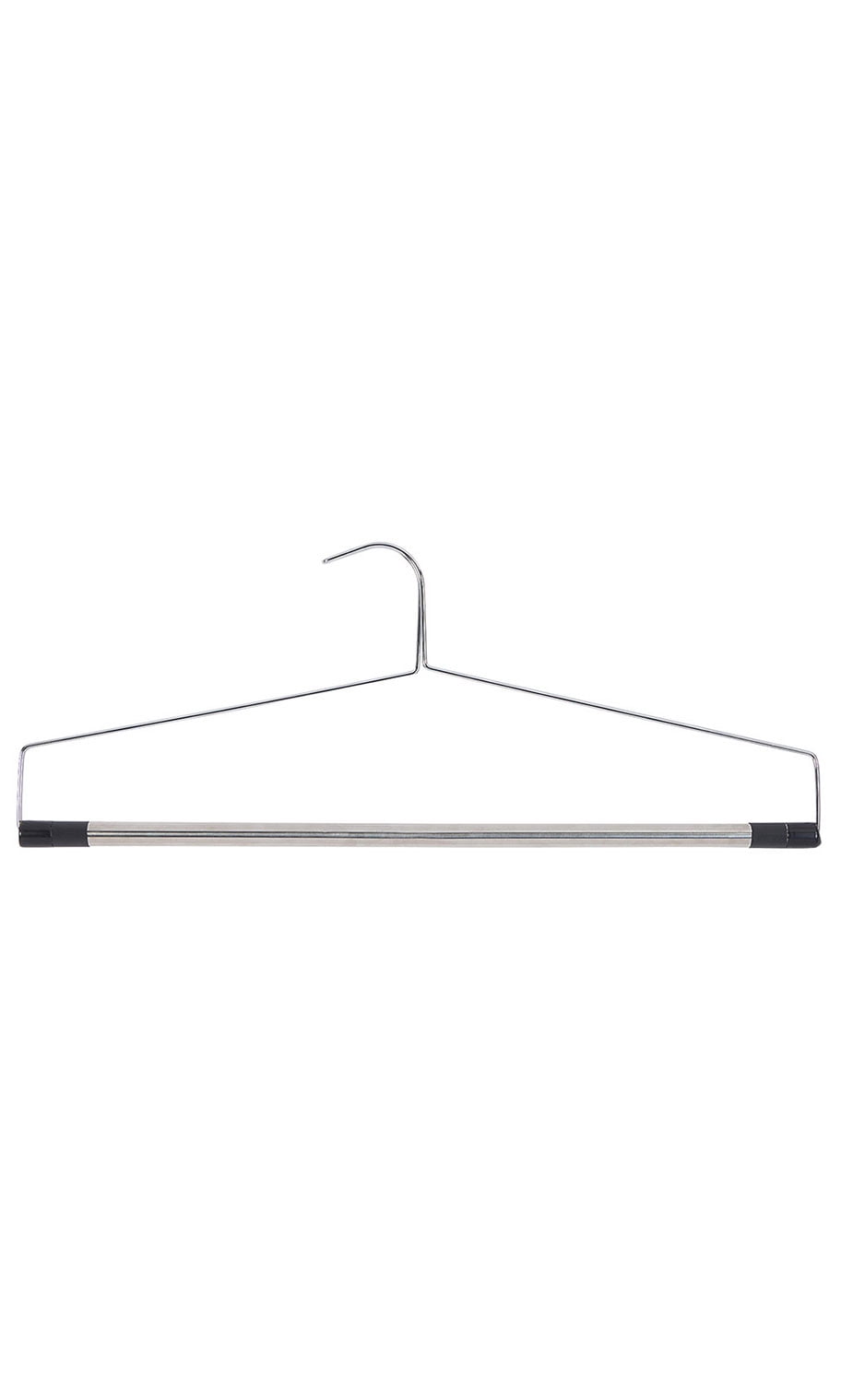 SSWBasics 22 inch Chrome Metal Linen Hanger - Pack of 20- Chrome Metal Wire Hangers - Bulk Metal Hangers for Clothes - Durable Suit Hangers for Closet Organization